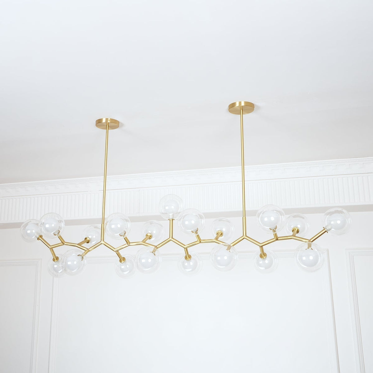Lustre Caroline en laiton et verre – vue 18