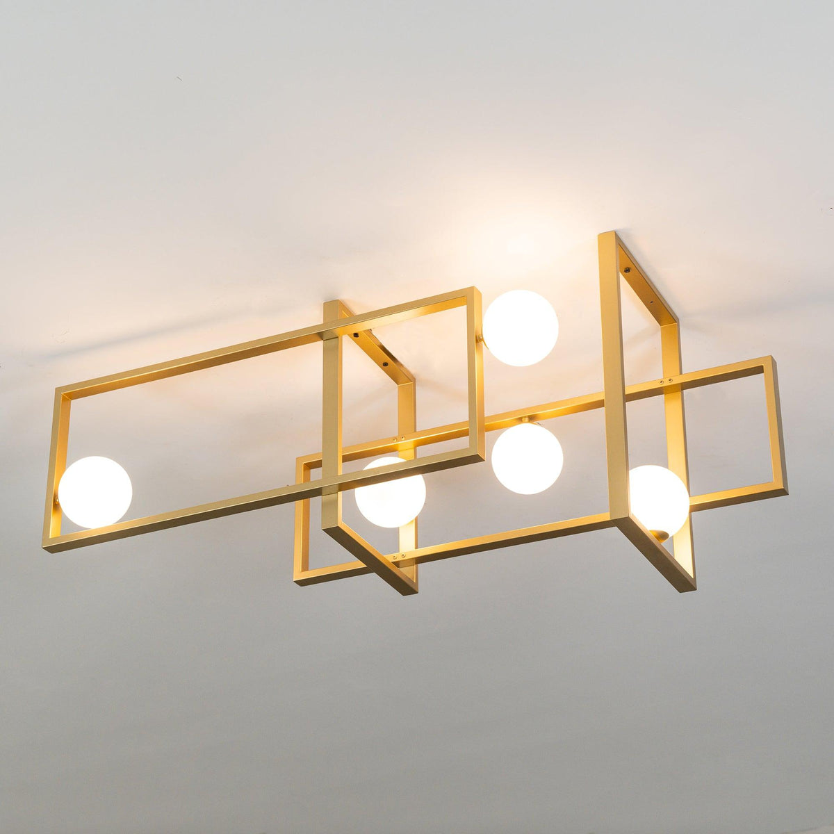 Lustre Aragon en verre et laiton – vue 10