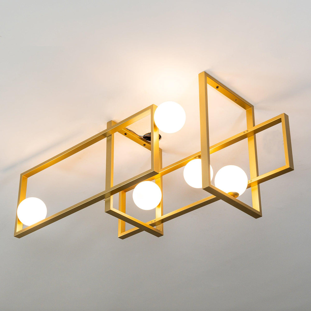Lustre Aragon en verre et laiton – vue 11