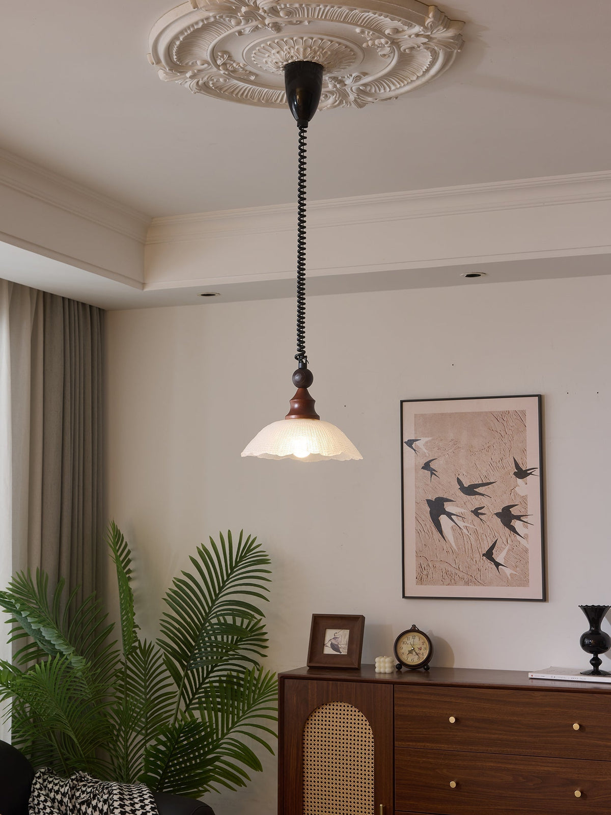 Suspension Atlas en bois et verre – vue 14