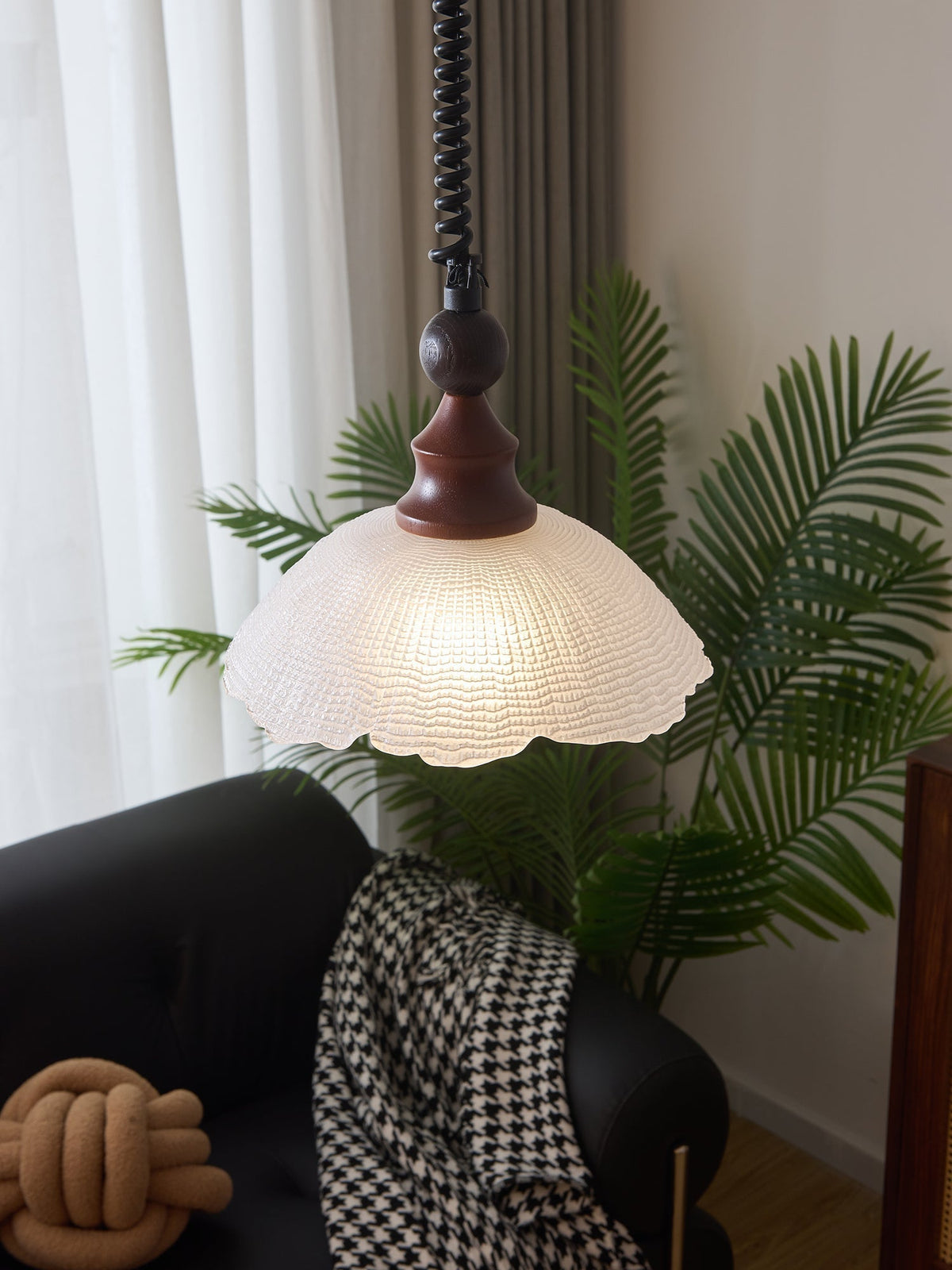 Suspension Atlas en bois et verre – vue 17