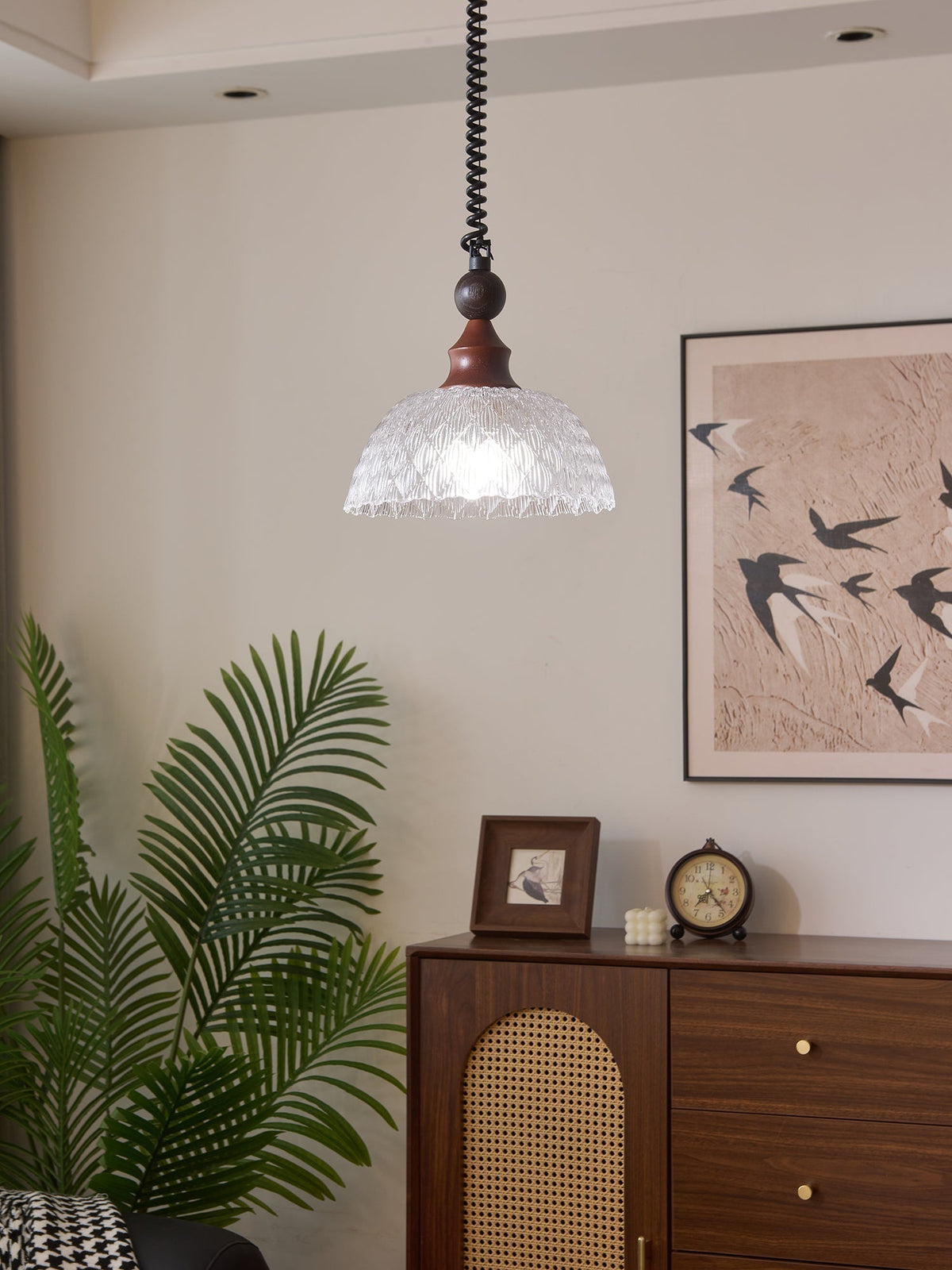 Suspension Atlas en bois et verre – vue 20