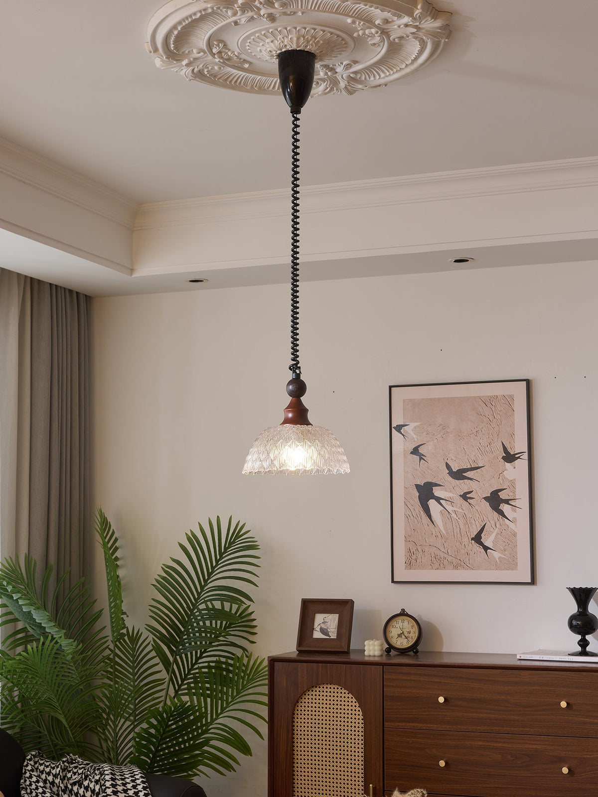 Suspension Atlas en bois et verre – vue 21