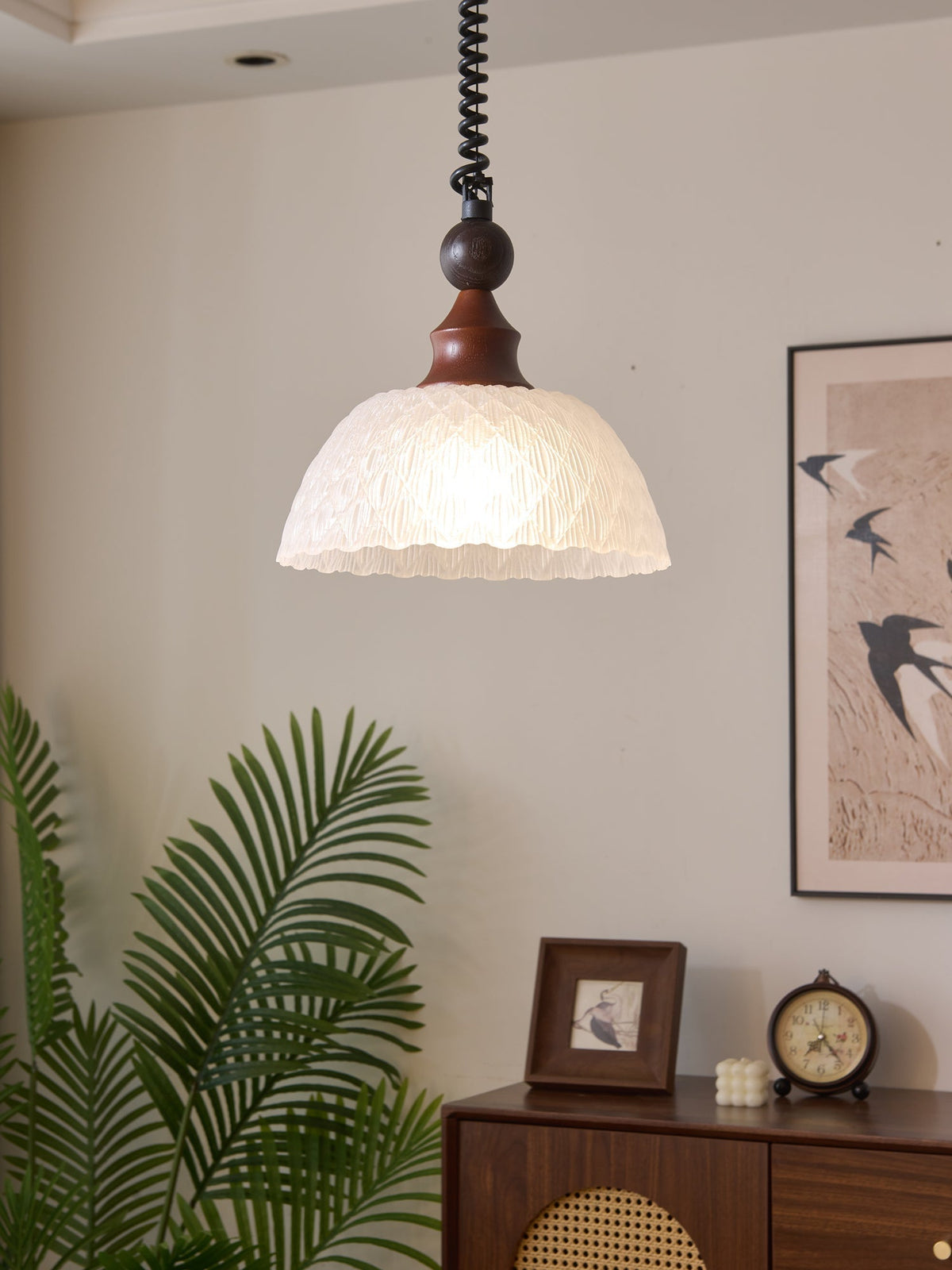 Suspension Atlas en bois et verre – vue 32