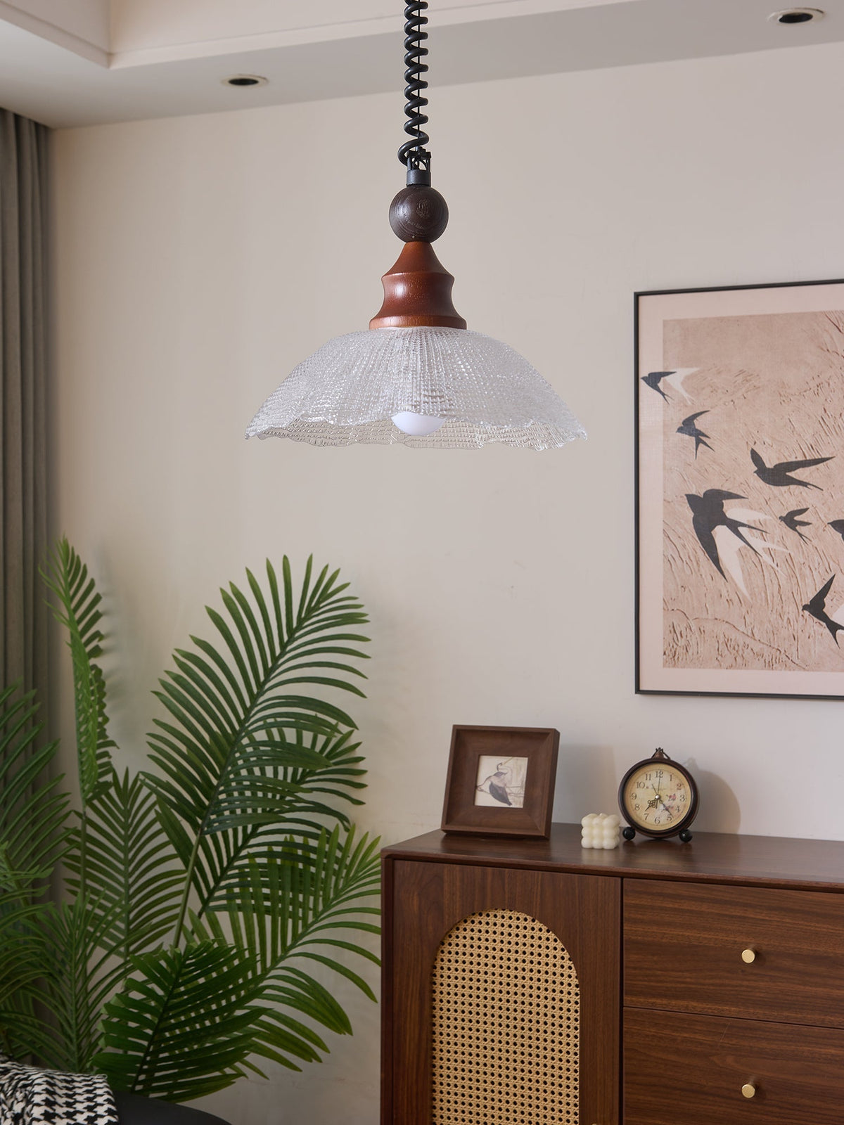 Suspension Atlas en bois et verre – vue 7