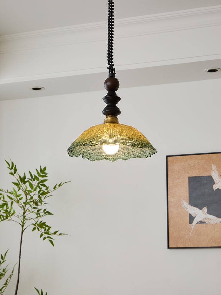 Suspension Atlas en bois et verre – vue 3
