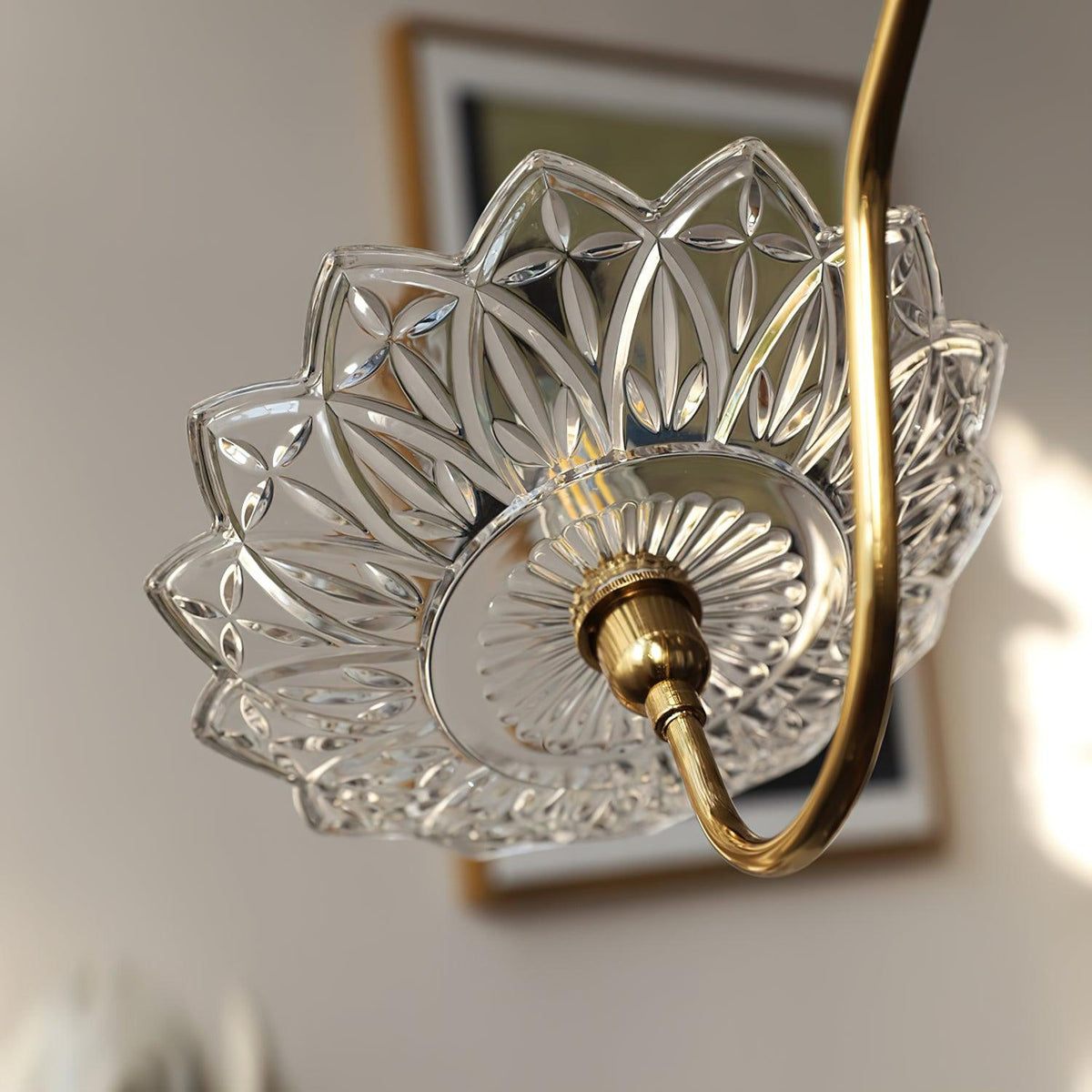 Lustre Deauville en verre et laiton – vue 14