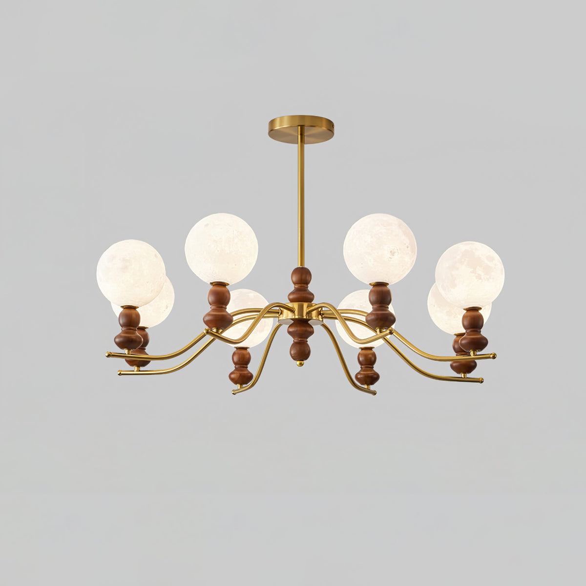 Lustre Babette en bois et laiton – vue 11