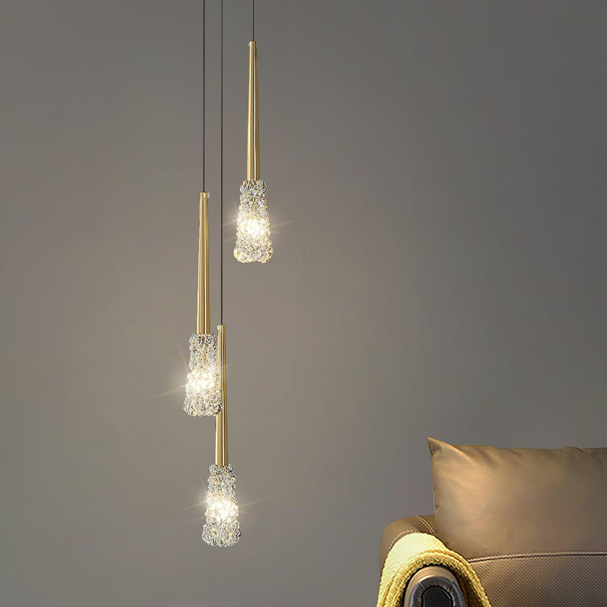 Suspension Grésil en cristal et métal – vue 24