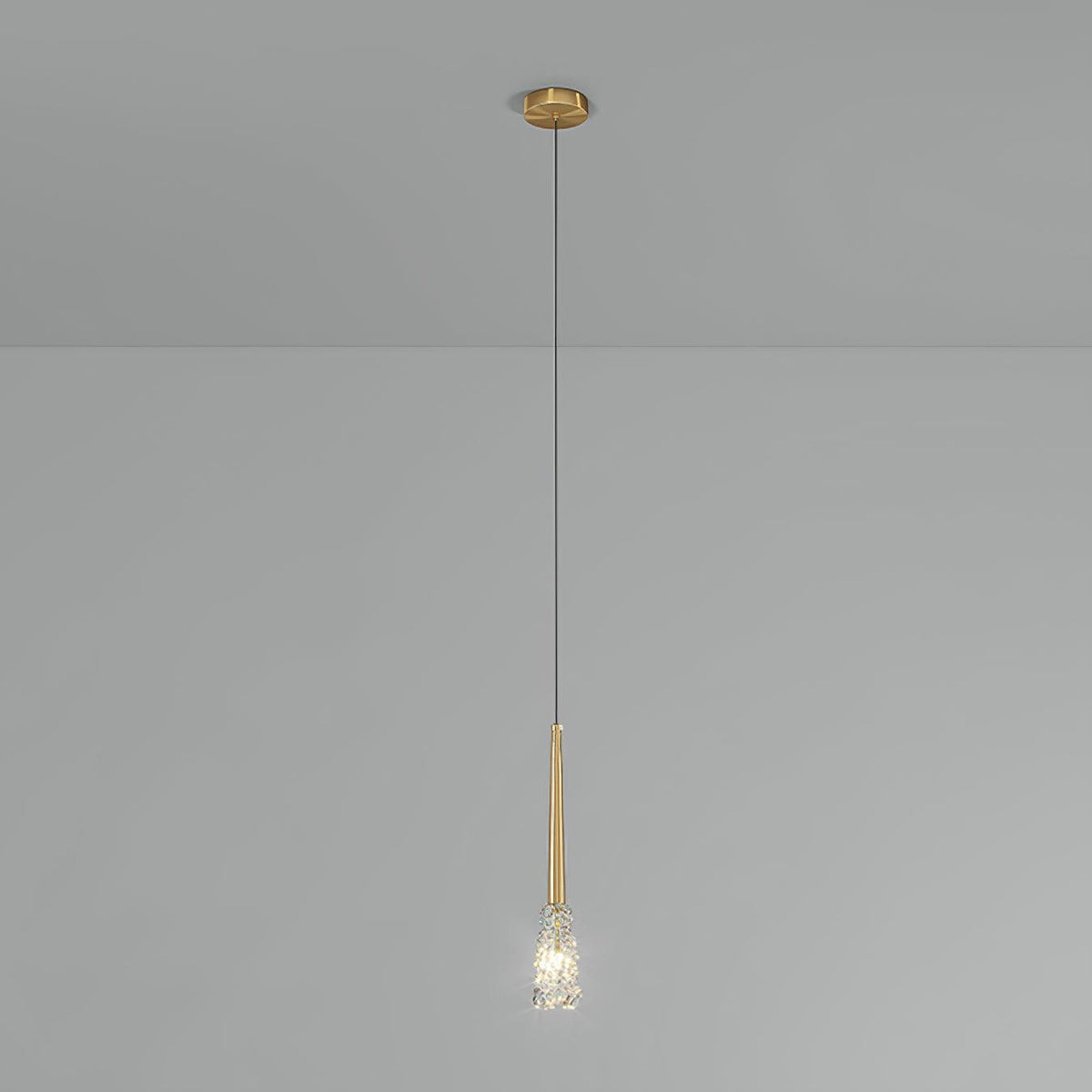 Suspension Grésil en cristal et métal – vue 2