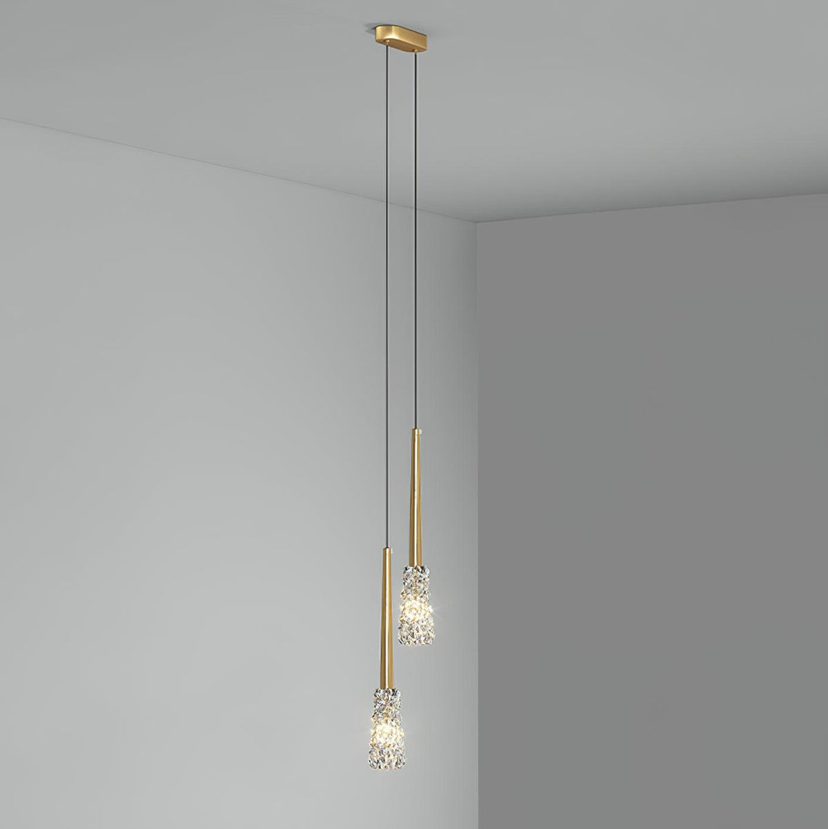 Suspension Grésil en cristal et métal – vue 17