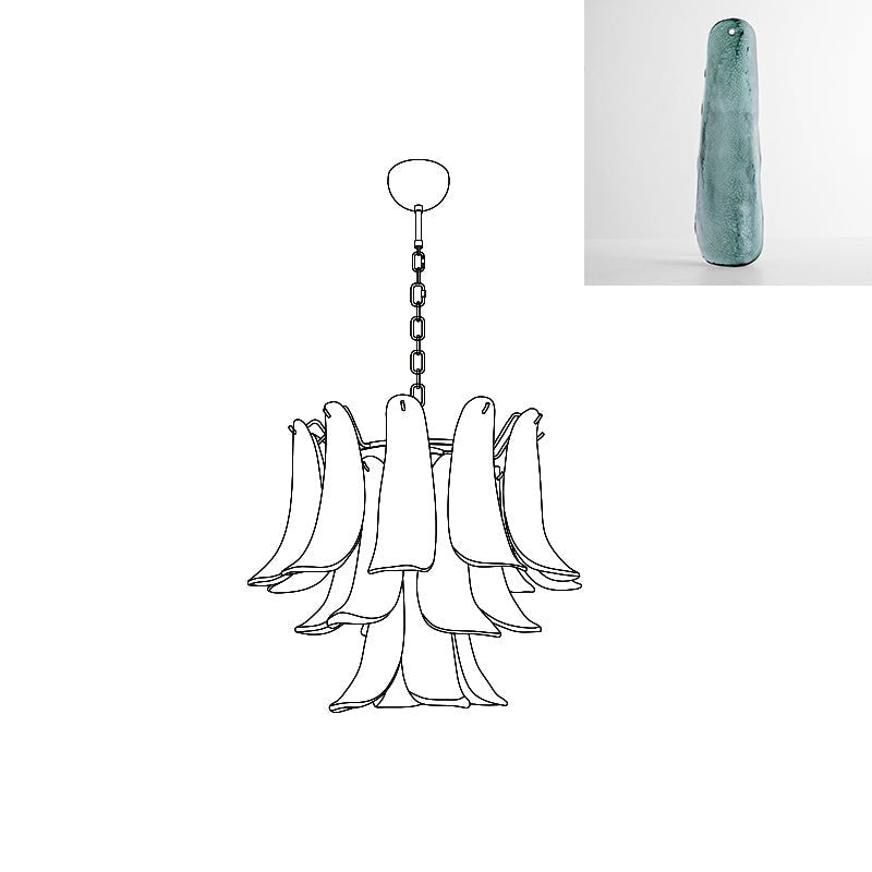 Lustre Colombe en verre et métal – vue 105