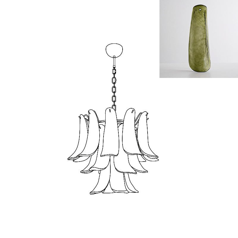 Lustre Colombe en verre et métal – vue 111