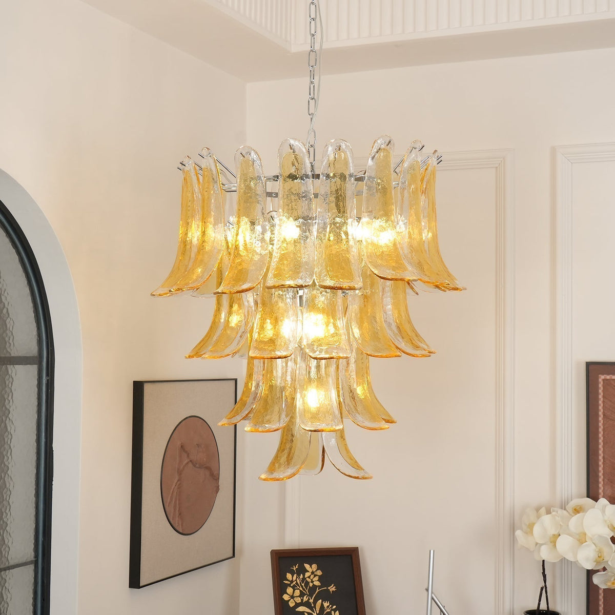 Lustre Colombe en verre et métal – vue 91