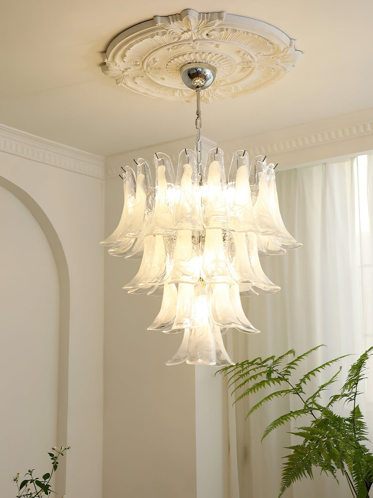 Lustre Colombe en verre et métal – vue 181