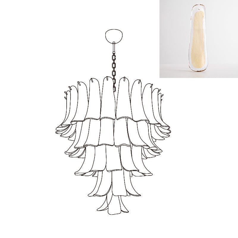 Lustre Colombe en verre et métal – vue 189