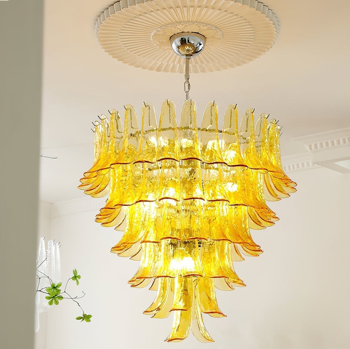 Lustre Colombe en verre et métal – vue 50