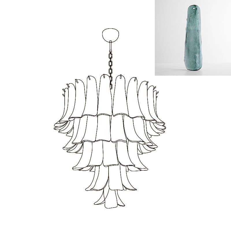 Lustre Colombe en verre et métal – vue 200