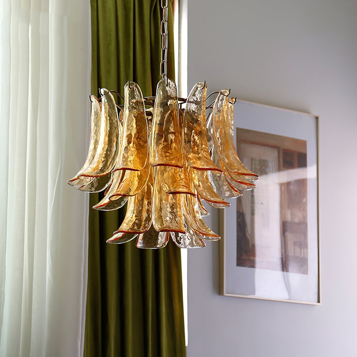 Lustre Colombe en verre et métal – vue 65