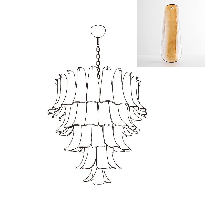 Lustre Colombe en verre et métal – vue 84