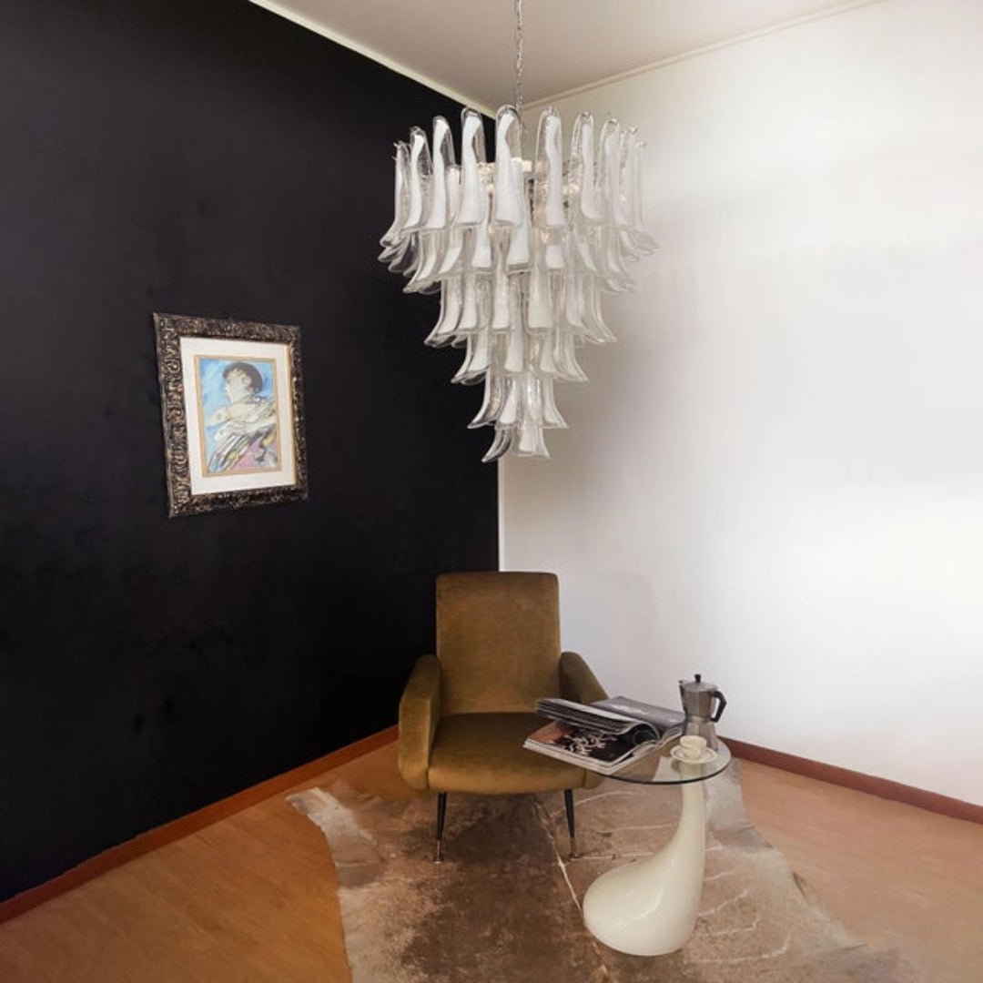 Lustre Colombe en verre et métal – vue 4