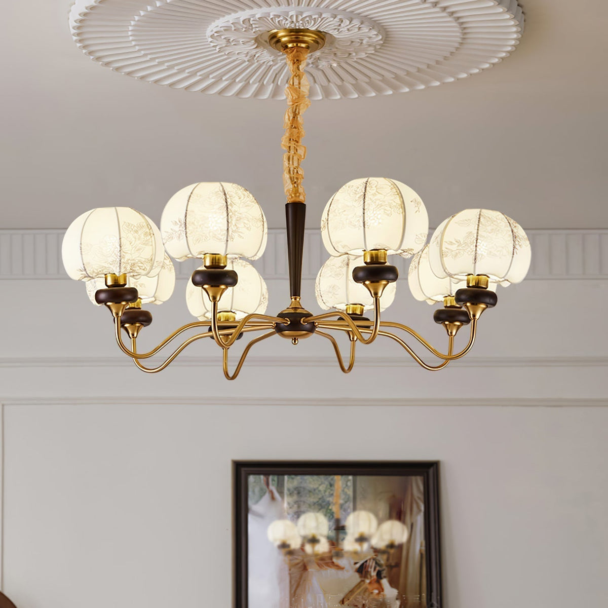 Lustre Tango en tissu et bois – vue 13