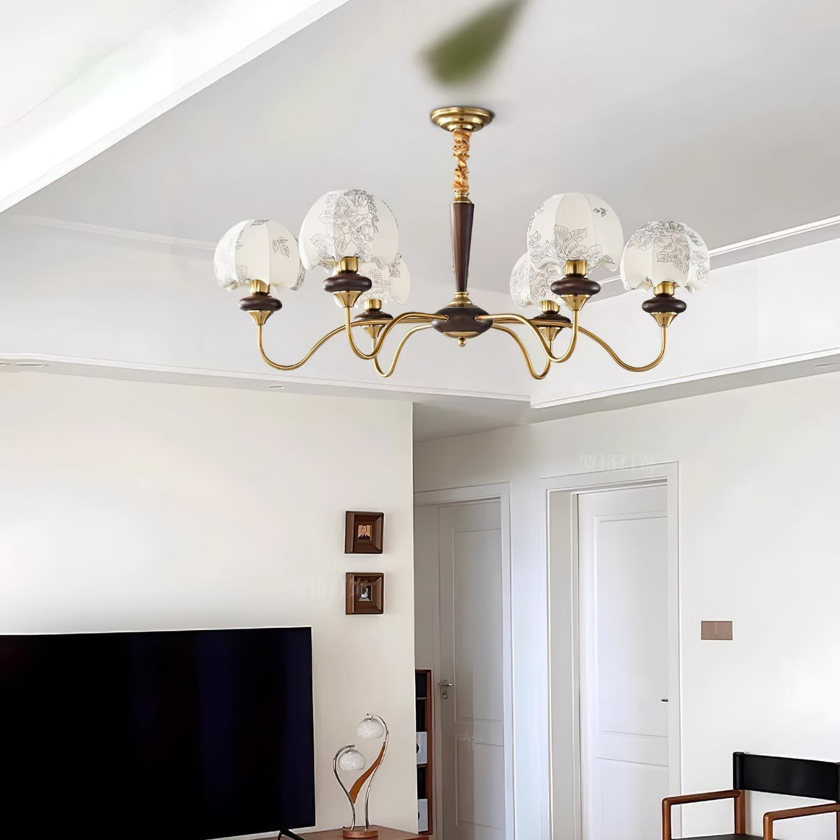 Lustre Tango en tissu et bois – vue 18