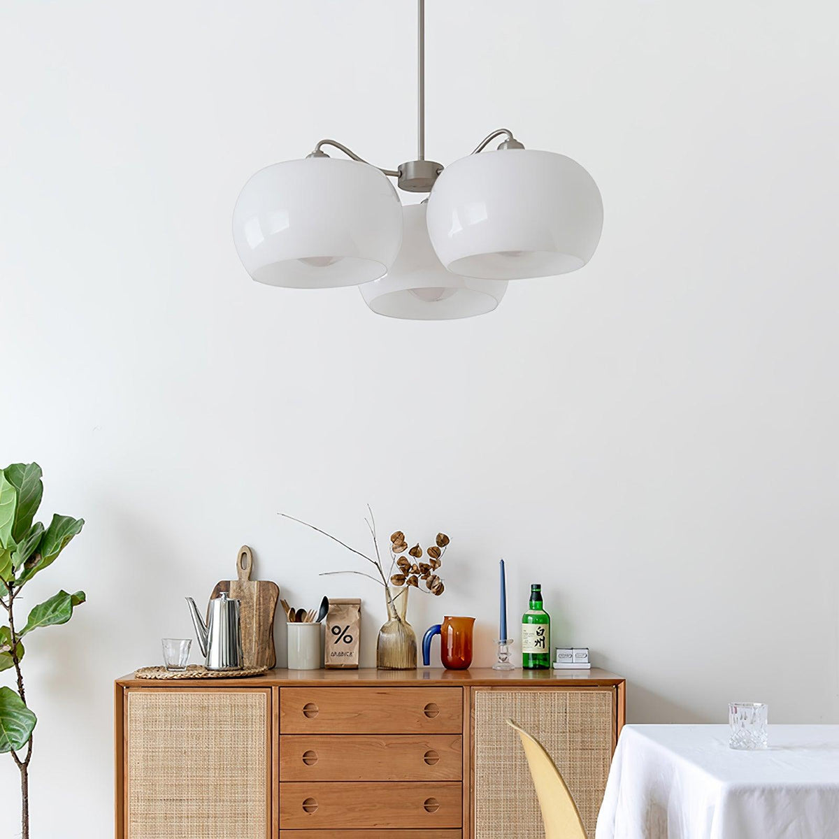 Lustre Rosalinde en verre et métal – vue 11