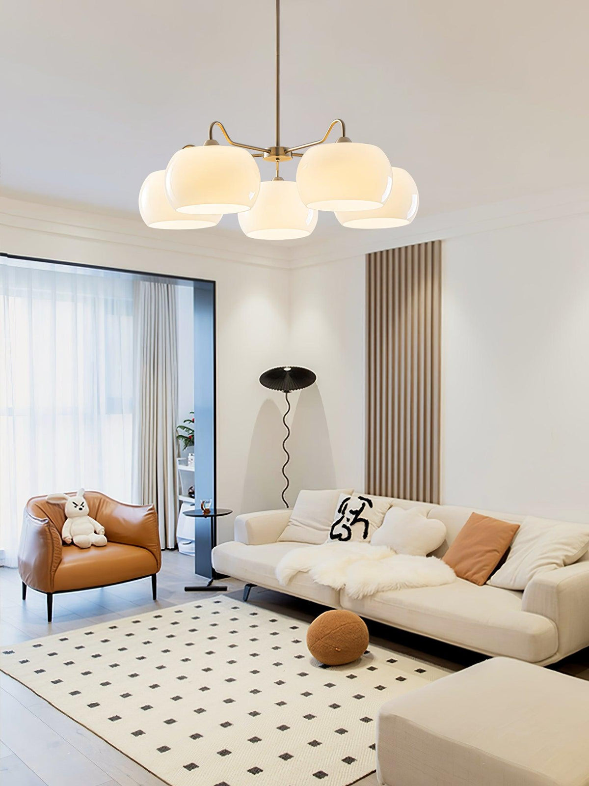 Lustre Rosalinde en verre et métal – vue 13
