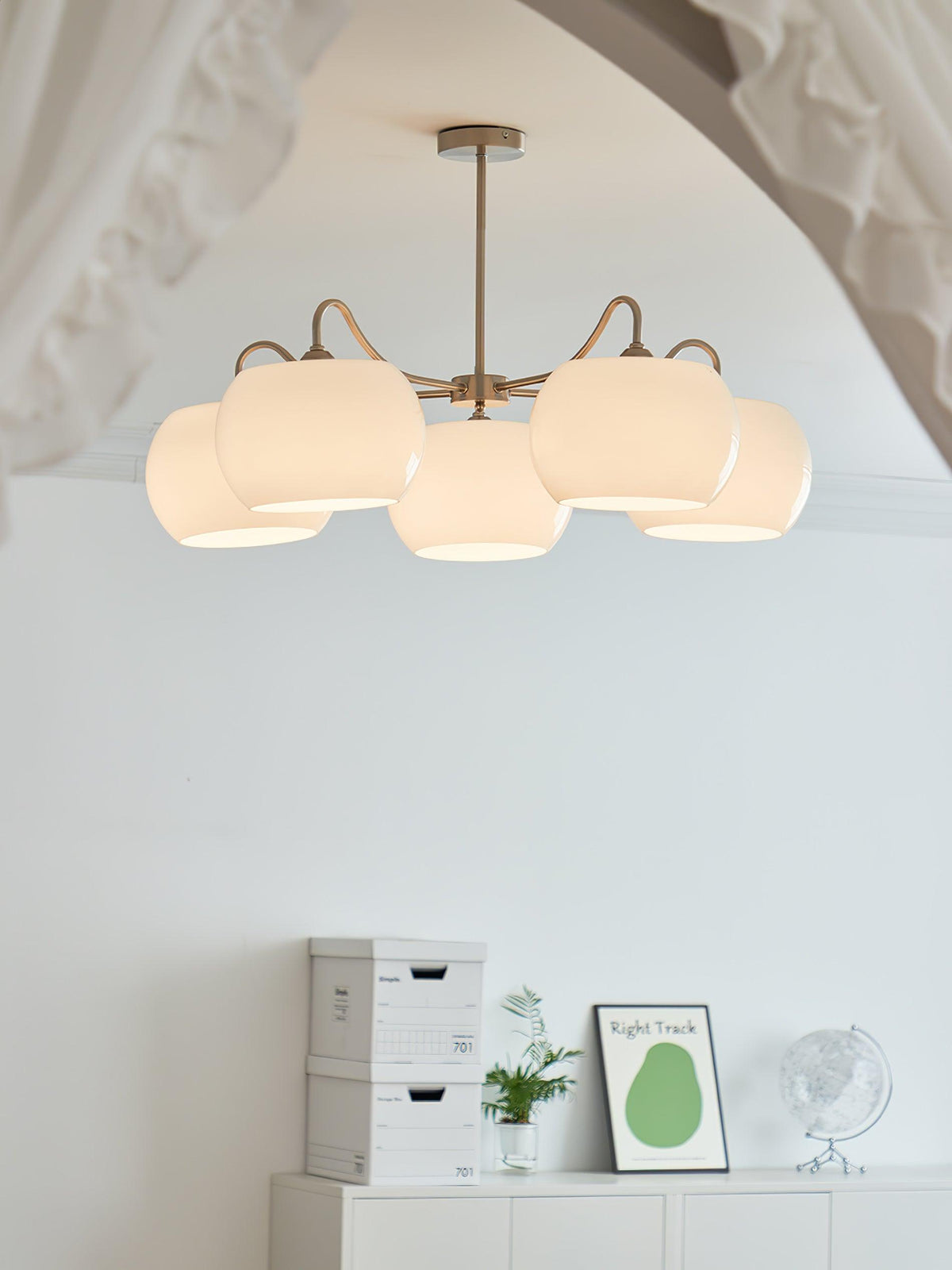 Lustre Rosalinde en verre et métal – vue 15