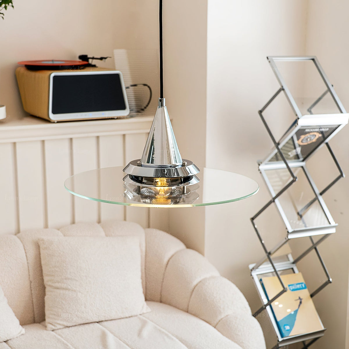 Suspension Adèle en verre et métal – vue 14