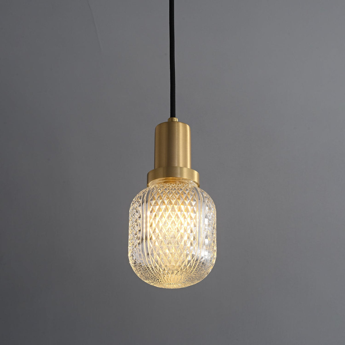 Suspension Gabarre en verre et laiton – vue 3