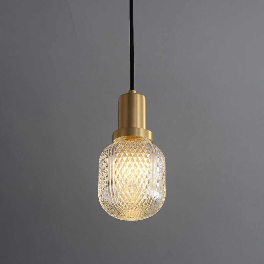 Suspension Gabarre en verre et laiton – vue 3
