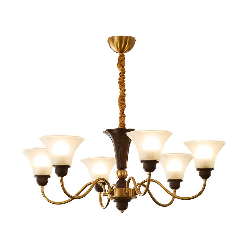 Lustre Odyssée en verre et bois – vue 26
