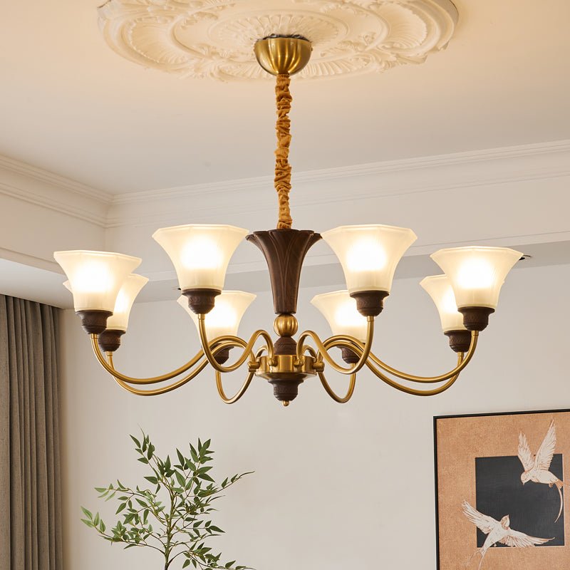 Lustre Odyssée en verre et bois – vue 21