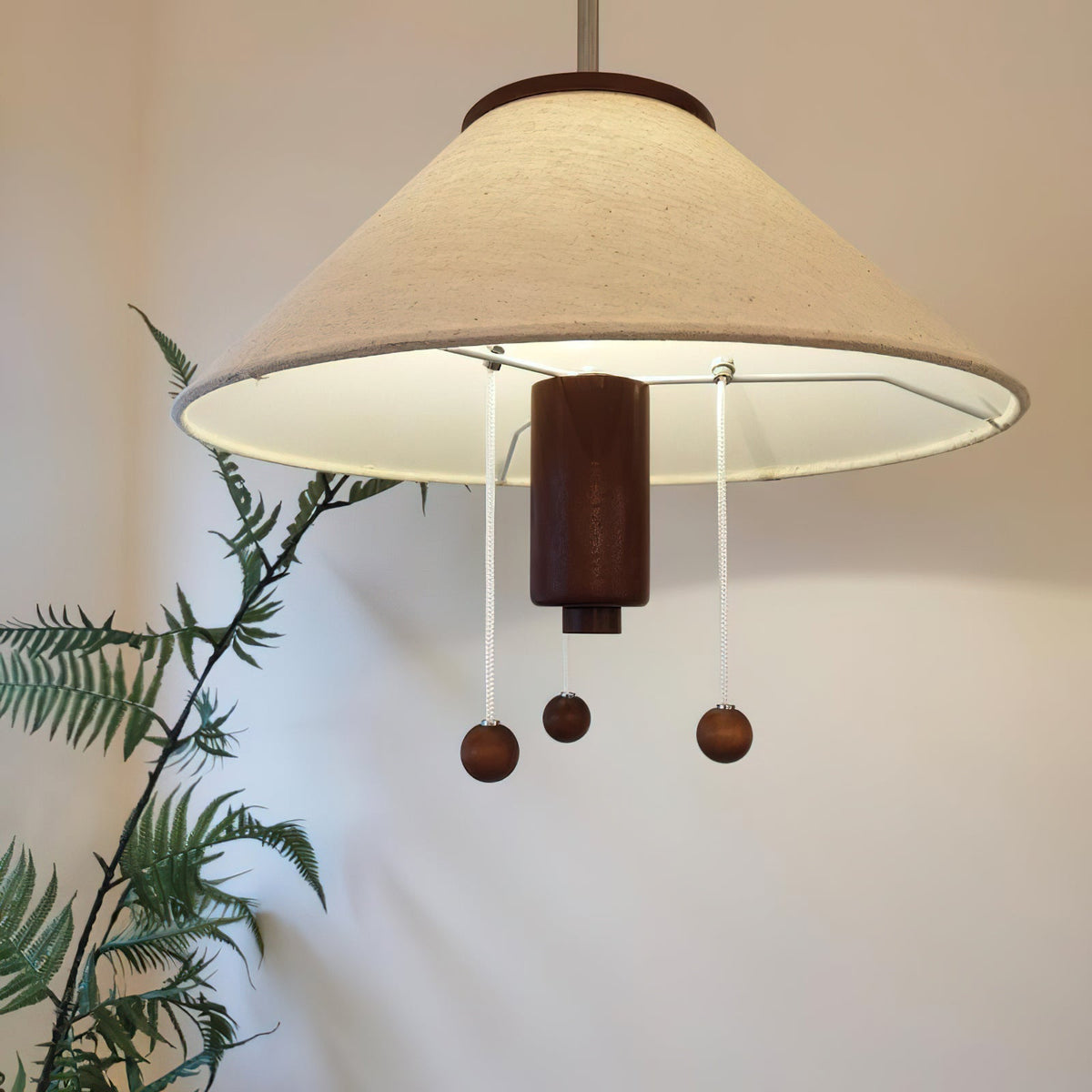 Suspension Céladon en bois et tissu – vue 19