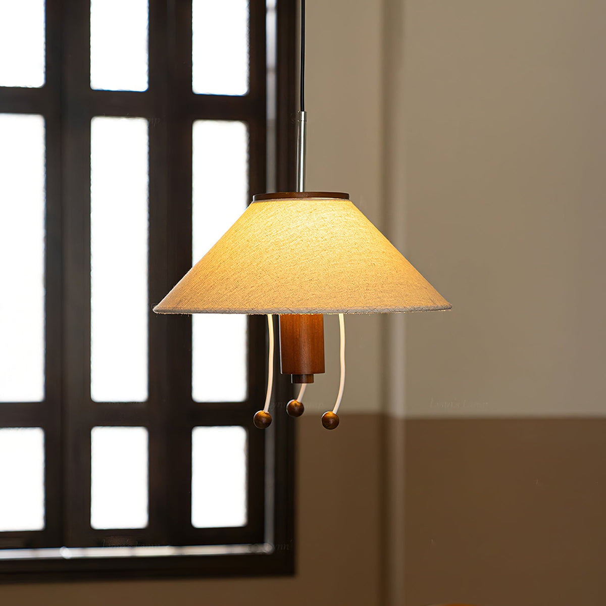 Suspension Céladon en bois et tissu – vue 9