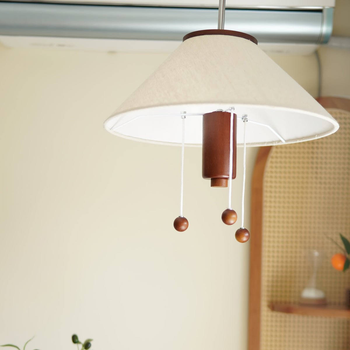 Suspension Céladon en bois et tissu – vue 5