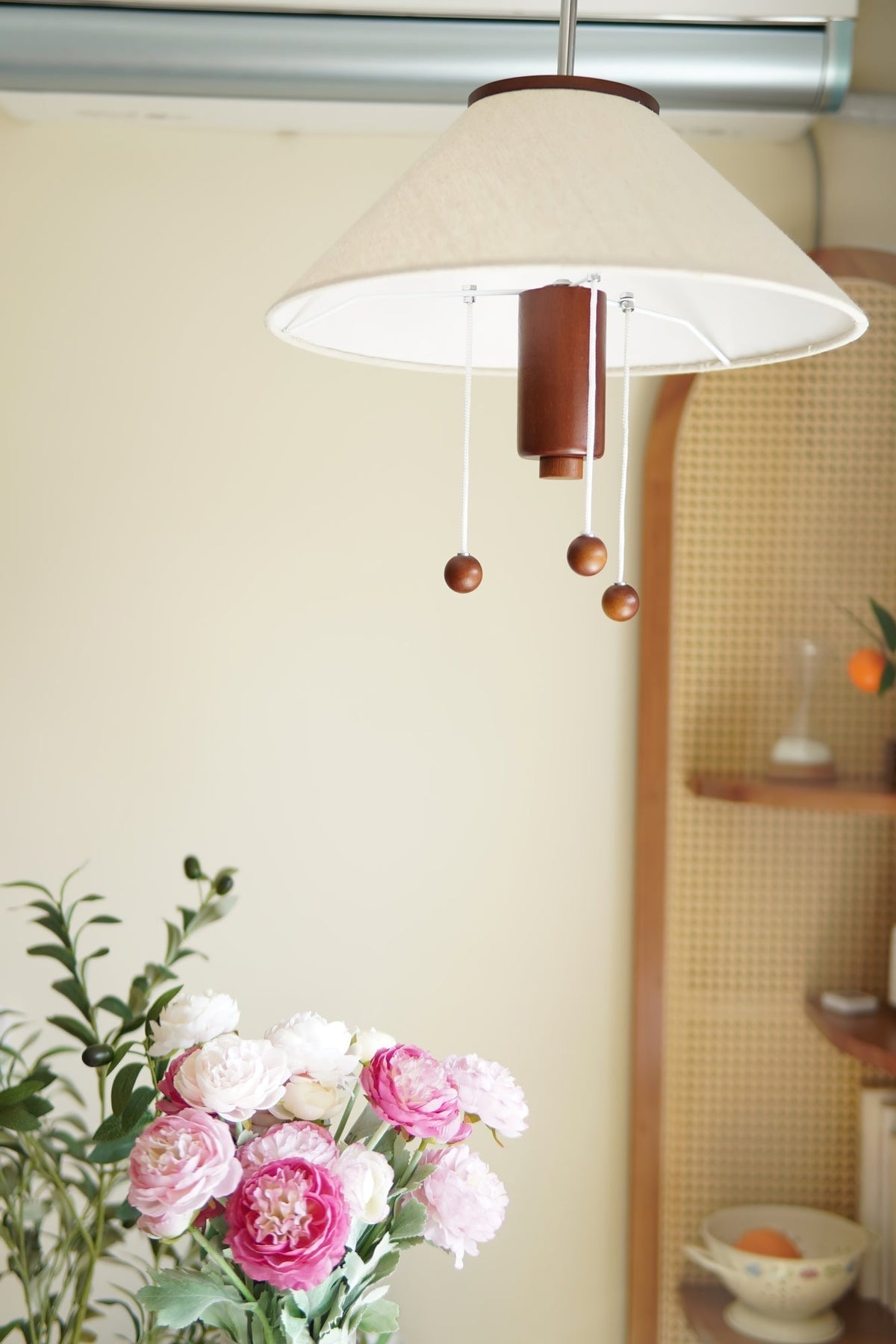Suspension Céladon en bois et tissu – vue 14