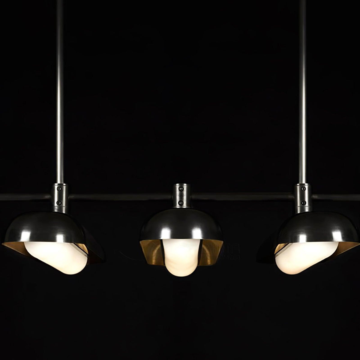 Lustre Fougère en laiton et verre – vue 45