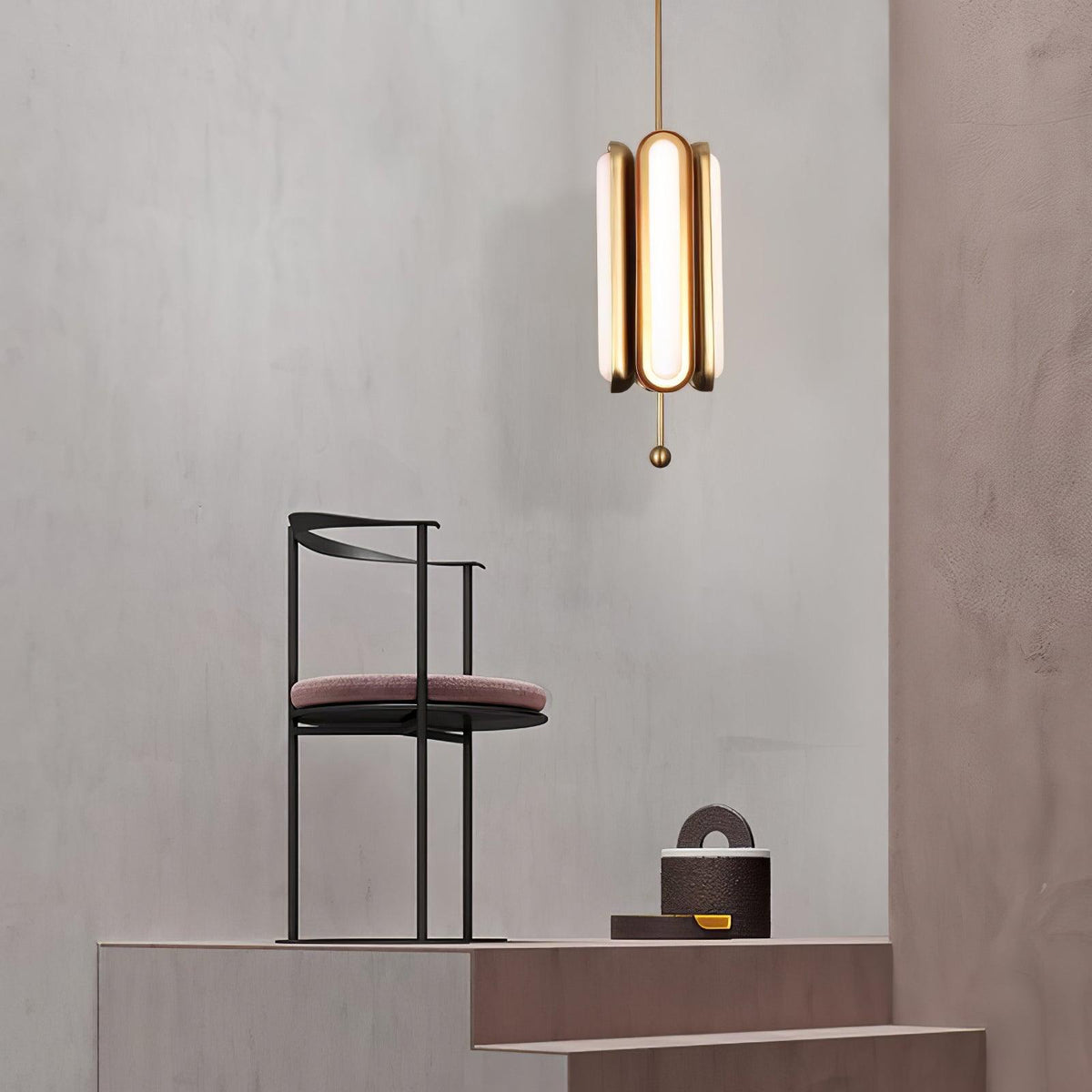 Lustre Fougère en laiton et verre – vue 13