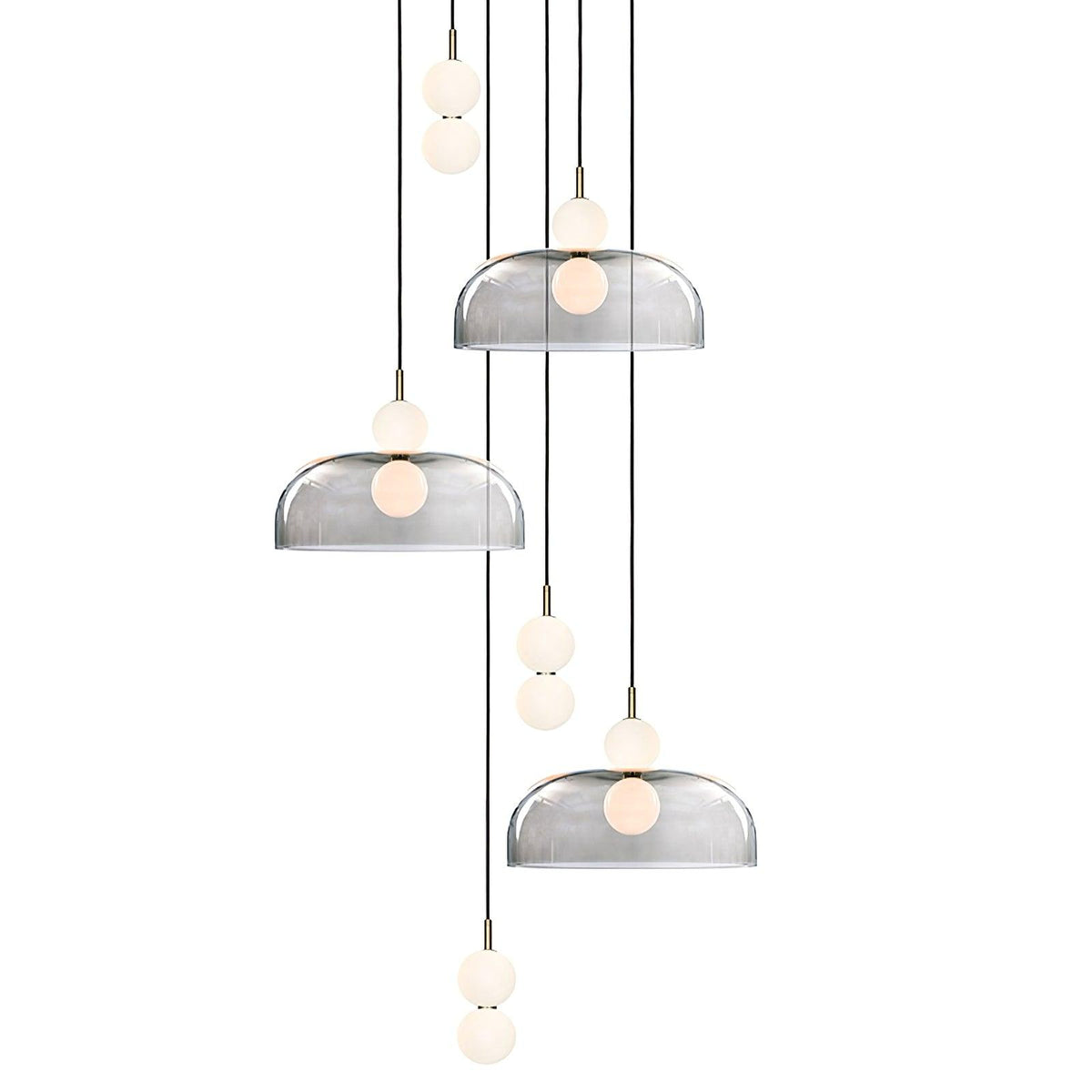 Suspension Iris en verre et métal – vue 13