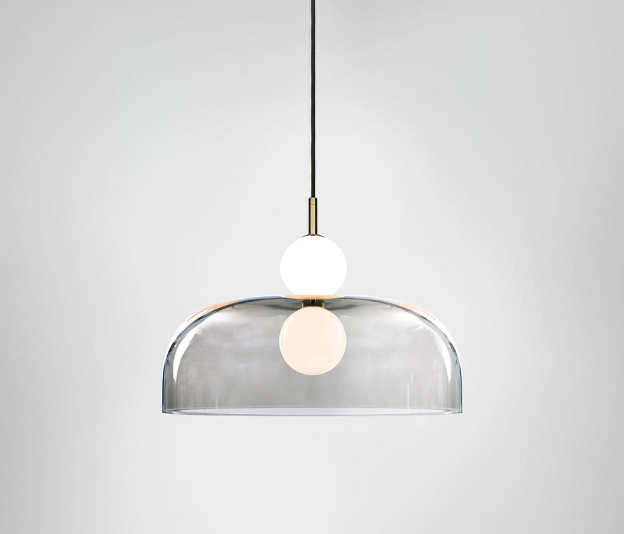 Suspension Iris en verre et métal – vue 2
