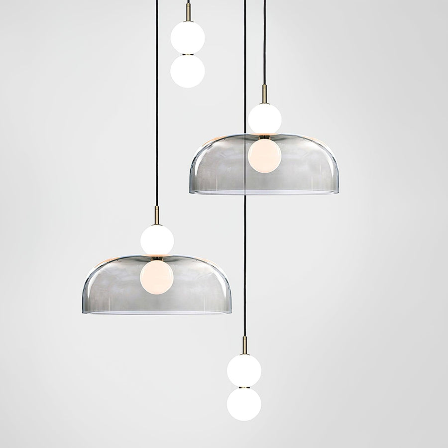 Suspension Iris en verre et métal – vue 3