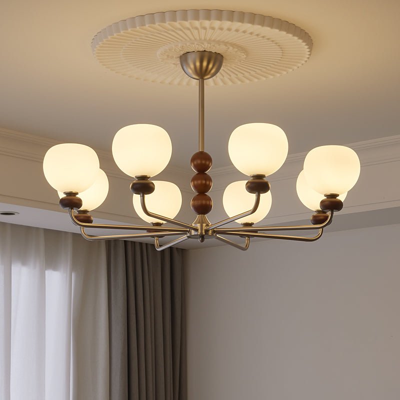 Lustre Belladone en verre et noyer – vue 4