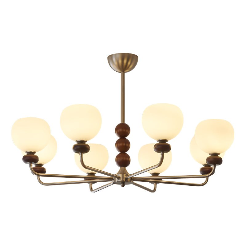 Lustre Belladone en verre et noyer – vue 11
