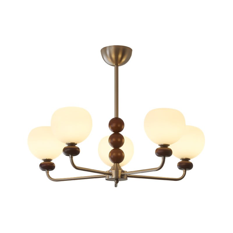 Lustre Belladone en verre et noyer – vue 14