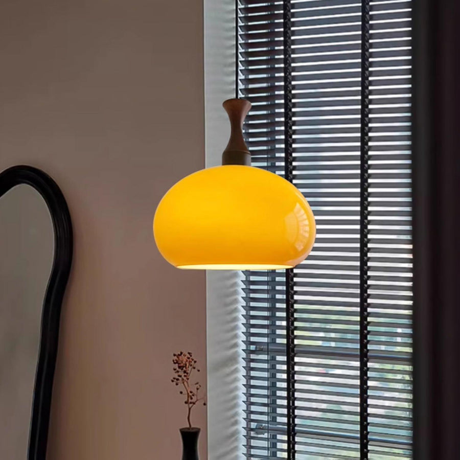 Suspension Vermeil en verre et bois – vue 4