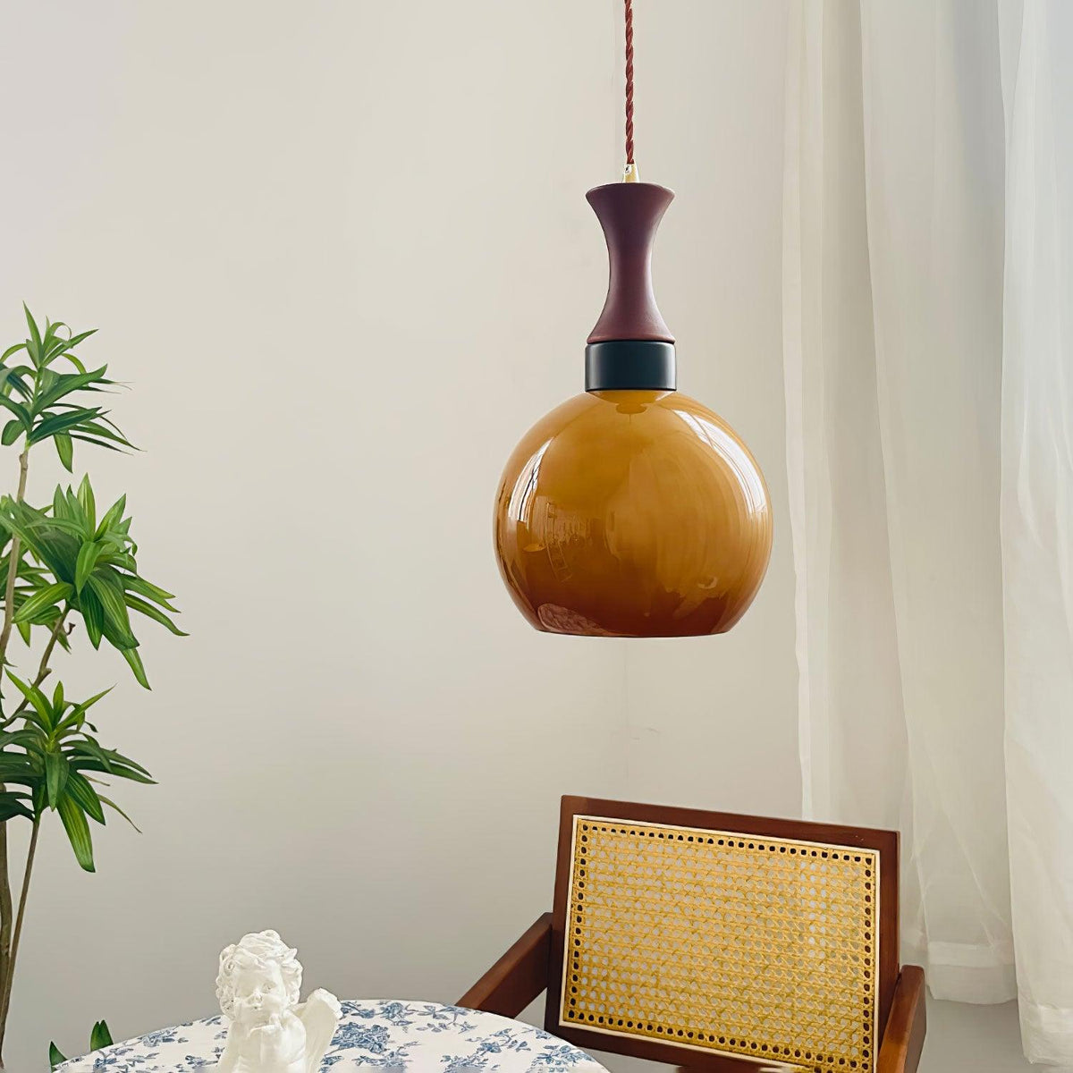 Suspension Vermeil en verre et bois – vue 15