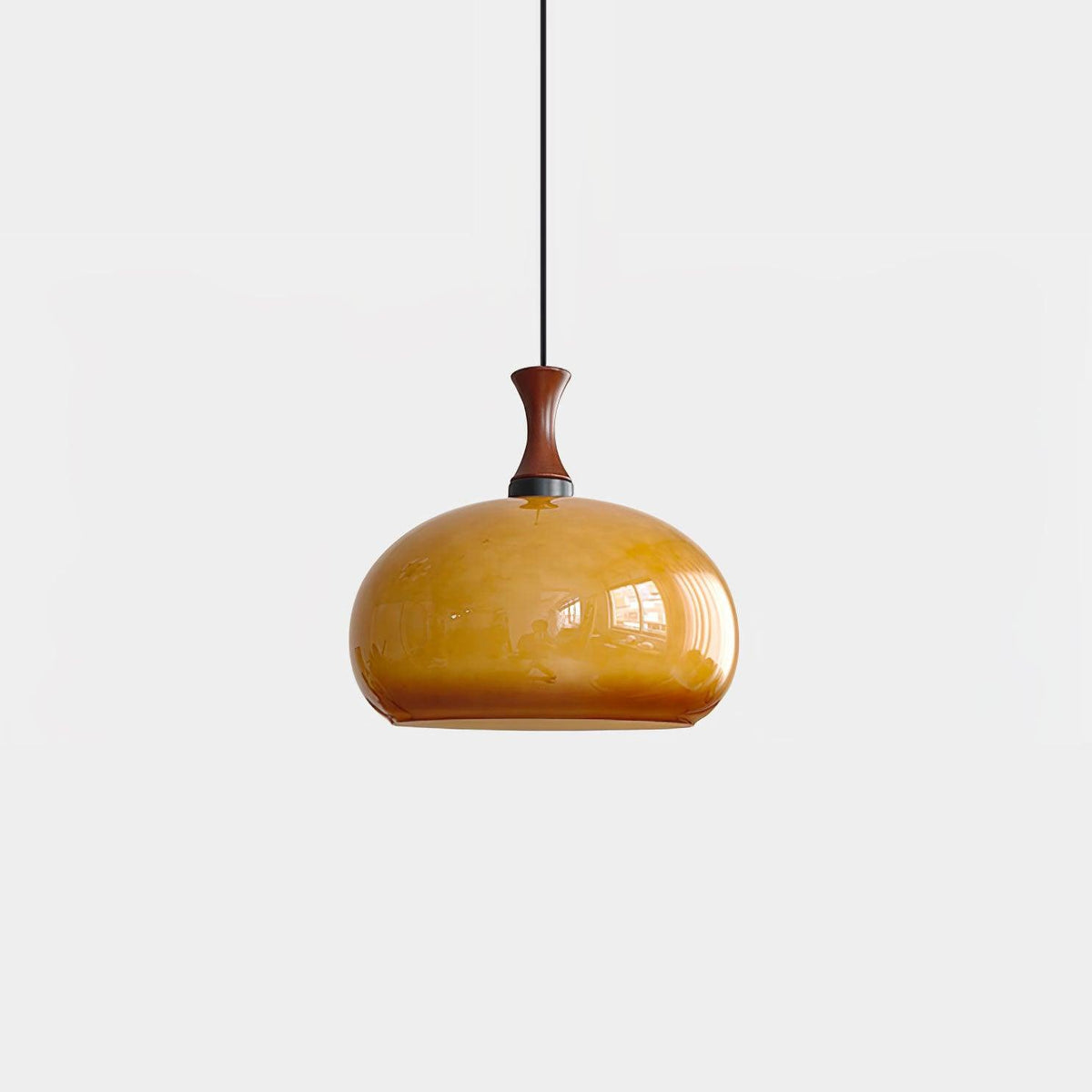 Suspension Vermeil en verre et bois – vue 2